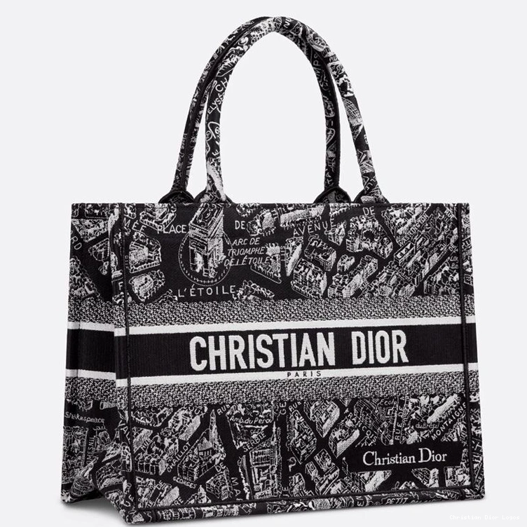 Cheap Motif Tote Canvas Dior Paris Plan Book de Black 0731 Luxury